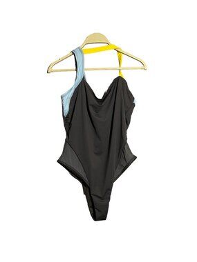 Icon Swim Swimming Bathing Suit One Piece Size 2X High Cut Swimsuits Black Strap